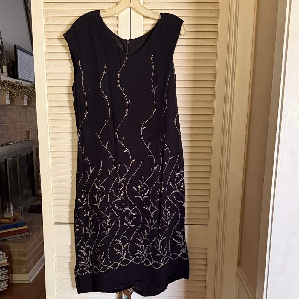 Carole Little Black Dress with flowers